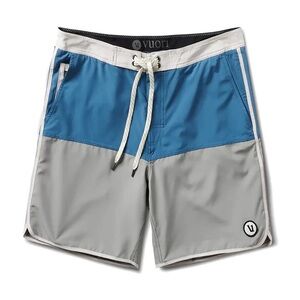 Vuori Men's Blue and Gray Cruise Board Shorts